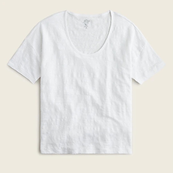 J Crew Relaxed Linen Scoopneck T-Shirt - Picture 3 of 5